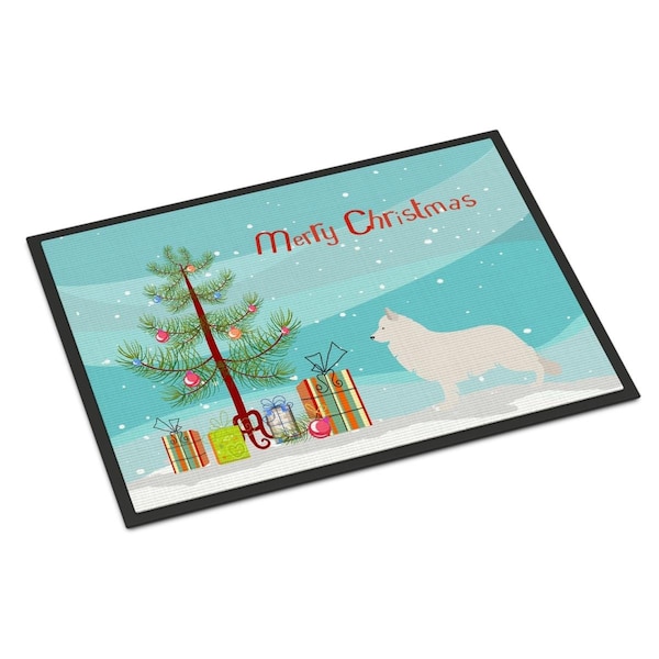 Carolines Treasures Berger Blanc Suisse Christmas Indoor or Outdoor Mat - 18 x 27 in. BB8454MAT - main